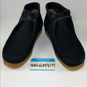Clarks Wallabees Black Suede Gum Crepe Sole 11.5